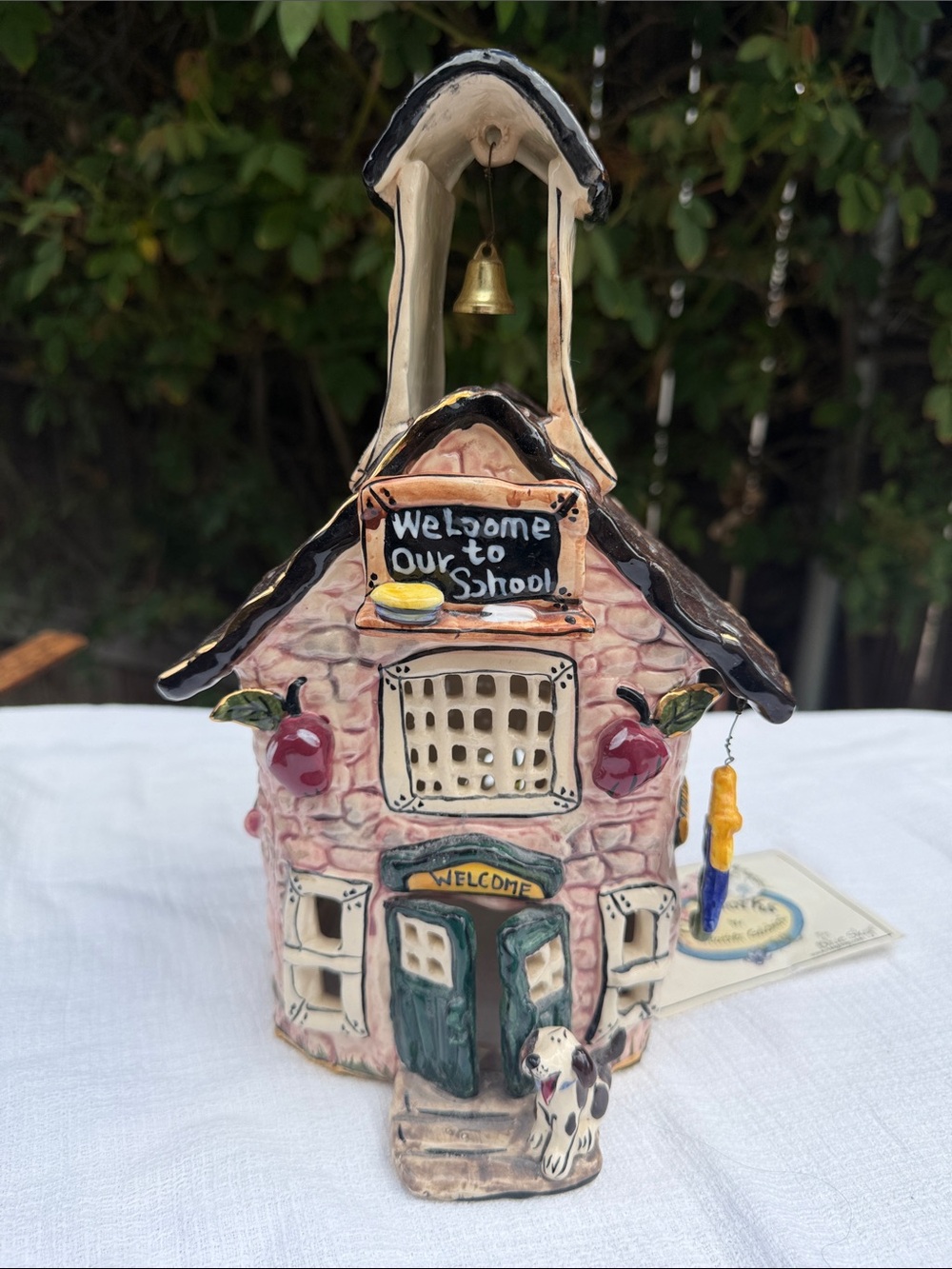 BLUE SKY CLAYWORKS HEATHER GOLDMINC VILLAGE SCHOOL HOUSE 2002 TEACHER TEA LIGHT